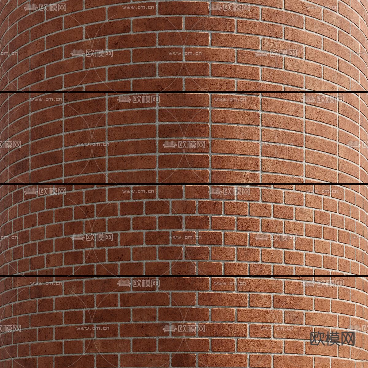 工业风红砖墙3d模型下载