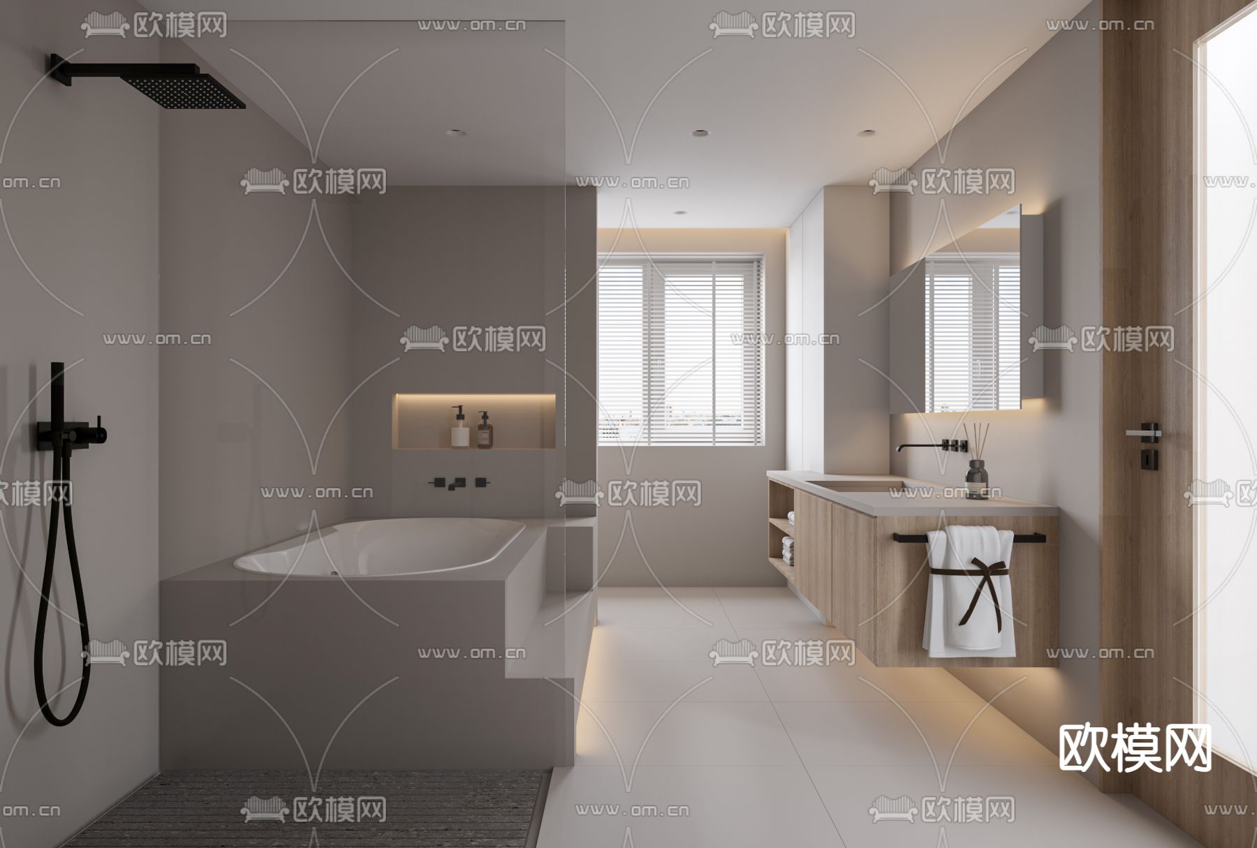 现代卫生间 浴室3d模型下载