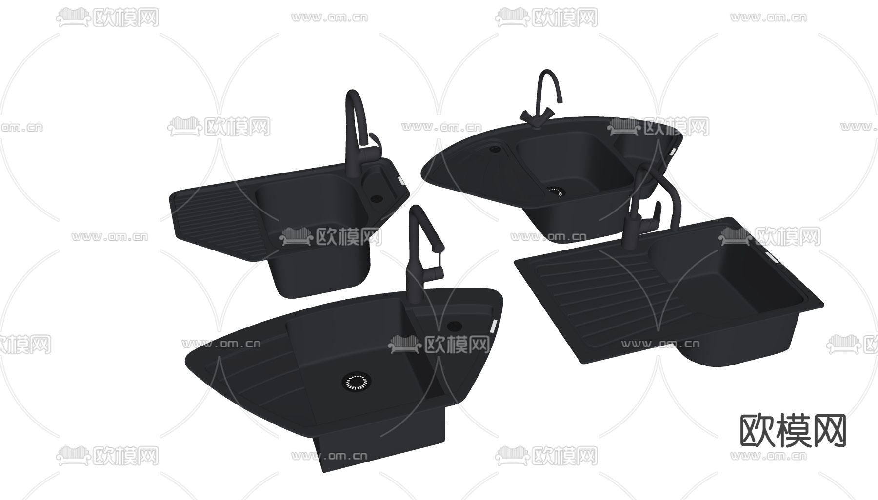 洗菜盆 水槽su模型下载（渲染图2）