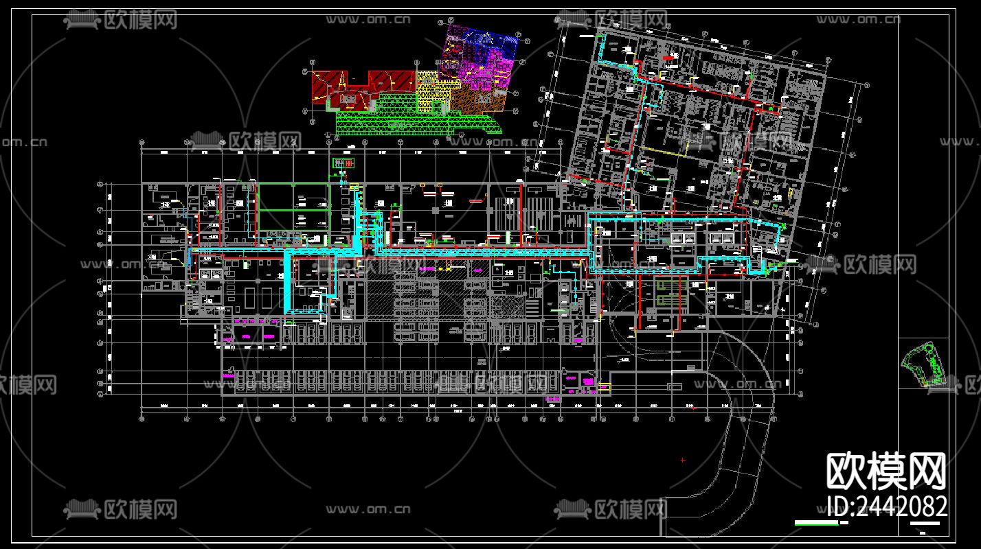 八层酒店给排水cad施工图下载（渲染图6）