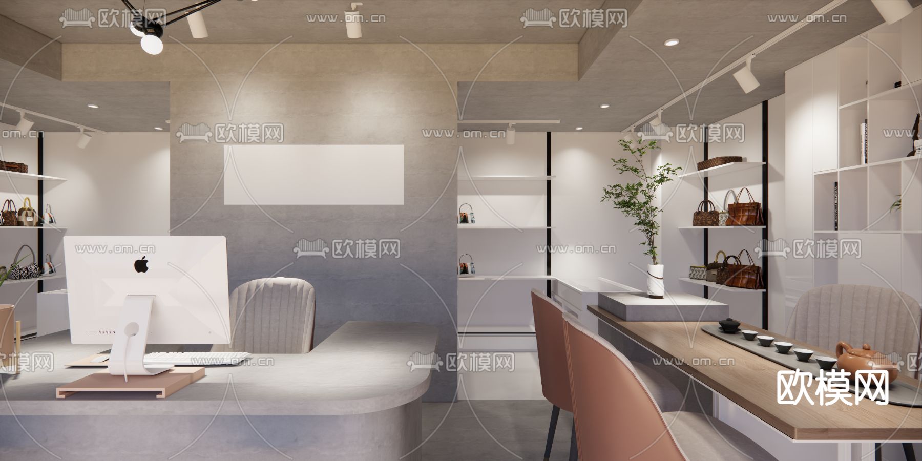 现代奢侈品店su模型下载（渲染图3）