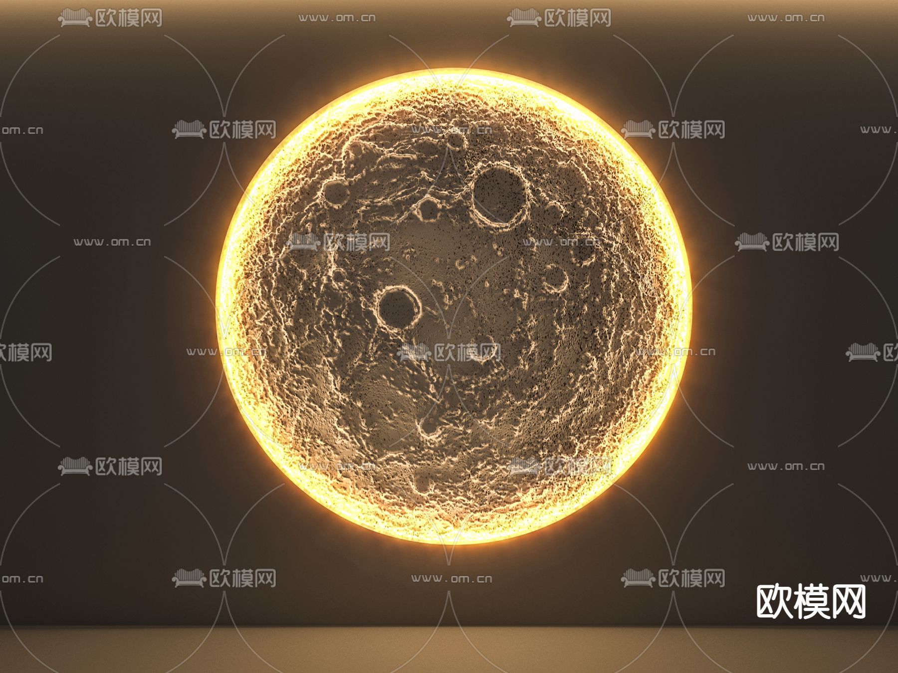 月球灯 月球壁灯3d模型下载