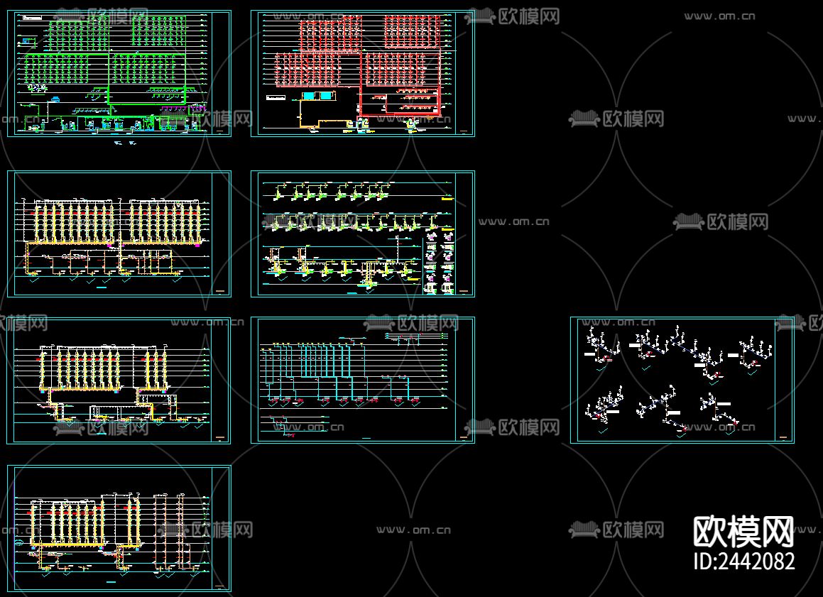 八层酒店给排水cad施工图下载（渲染图3）