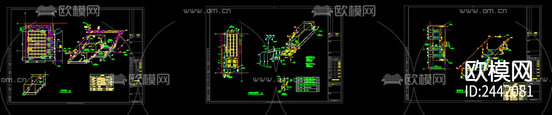 十八层办公楼给排水cad施工图下载（渲染图4）