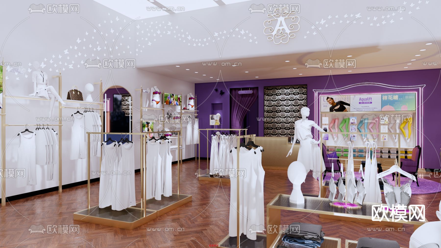 女式内衣店 服装店su模型