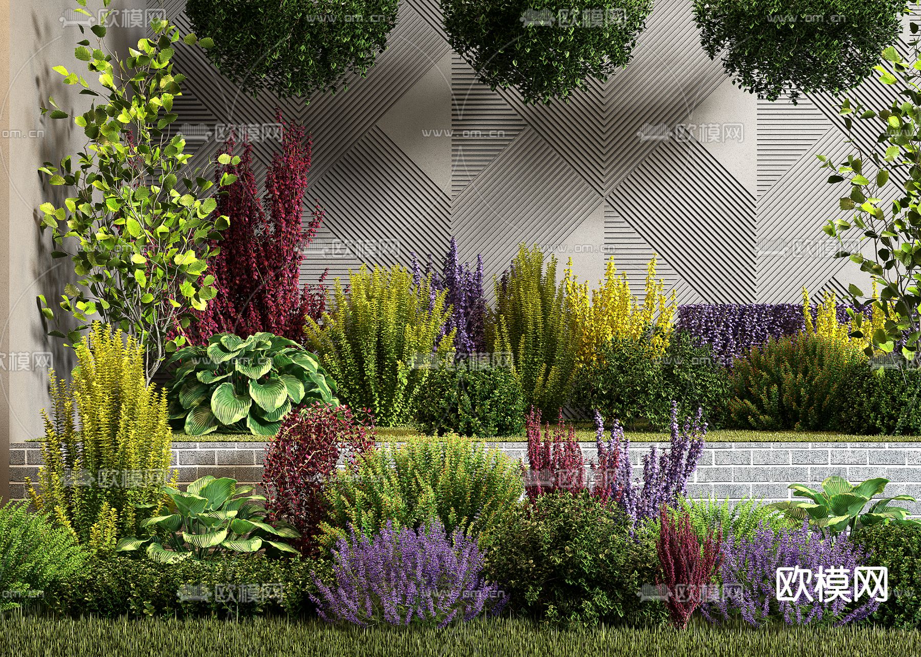 室内植物堆 景观小品3d模型下载_ID12267065_3dmax免费模型-欧模网