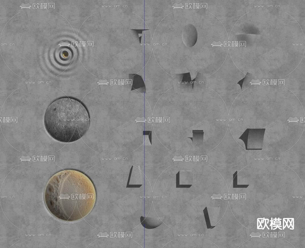 现代石膏壁灯su模型