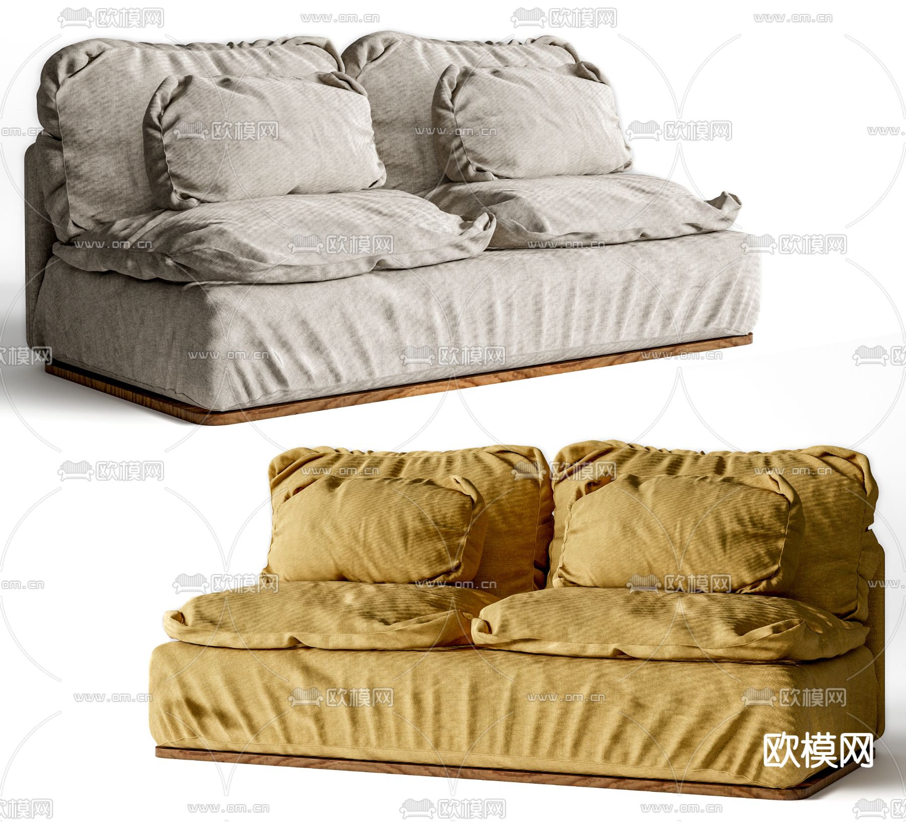 双人沙发 软体沙发su模型
