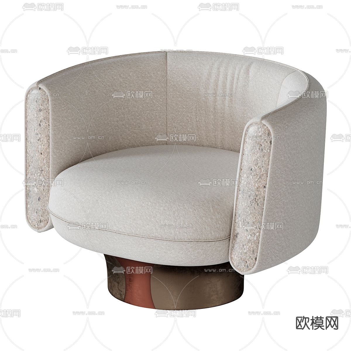 黄色休闲沙发3d模型下载（渲染图2）