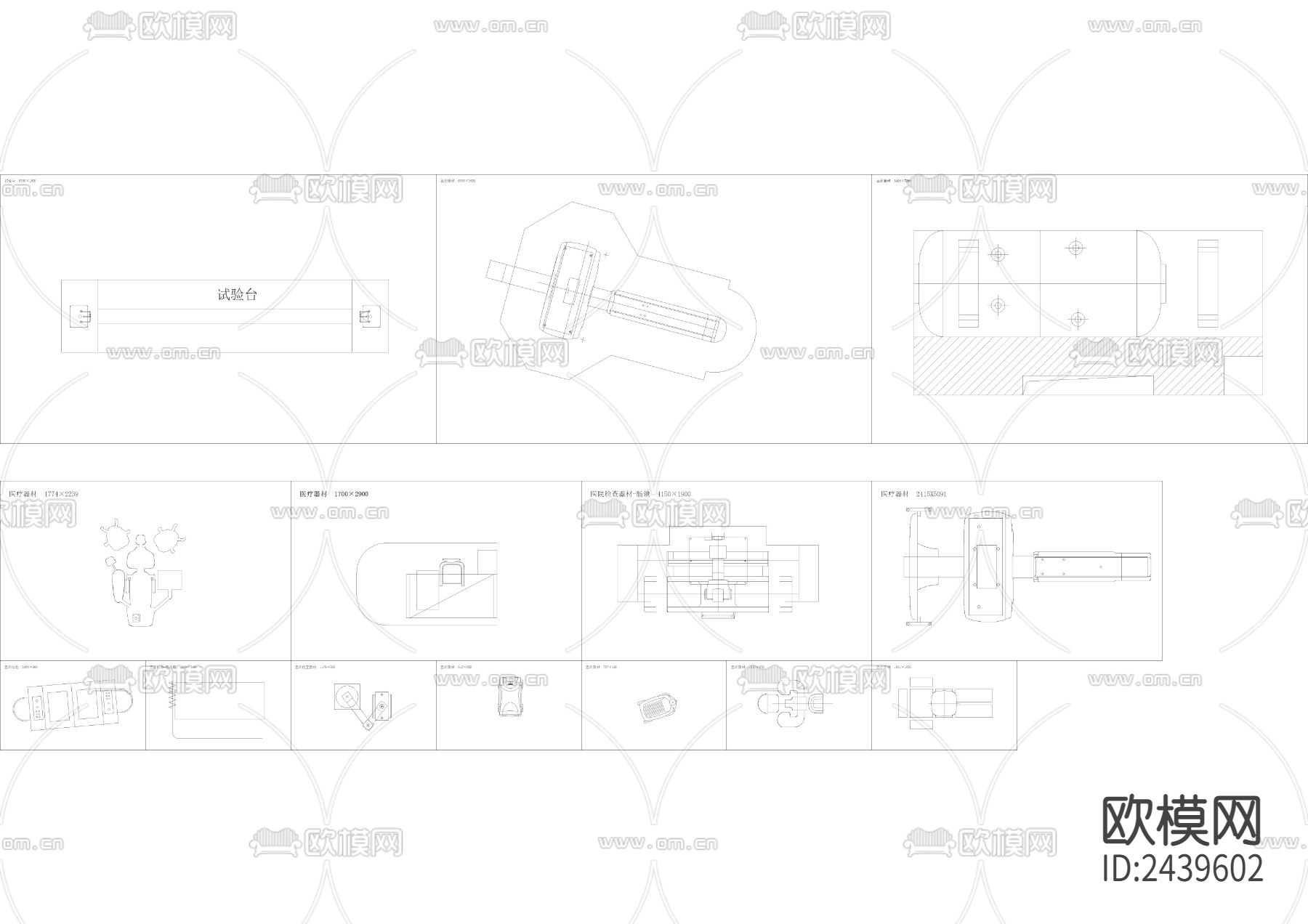 医疗器材平面带名称节点大样下载