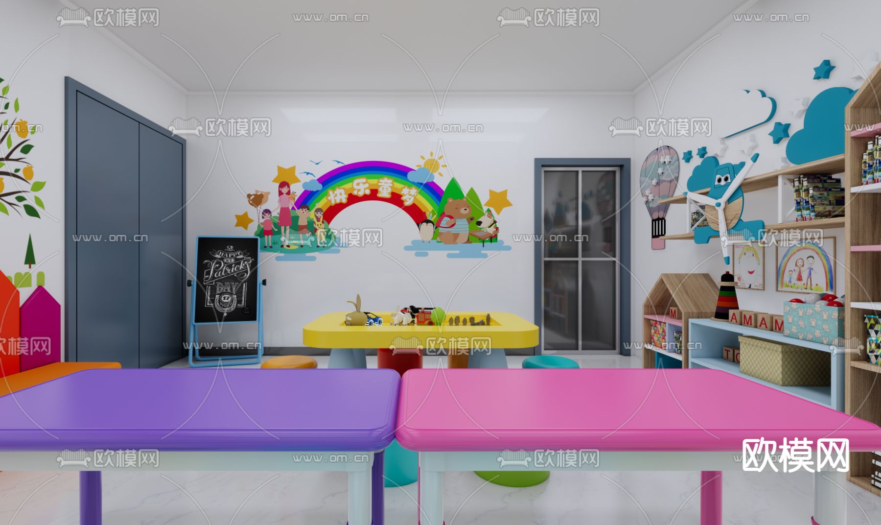 亲子教室 活动室su模型下载（渲染图4）