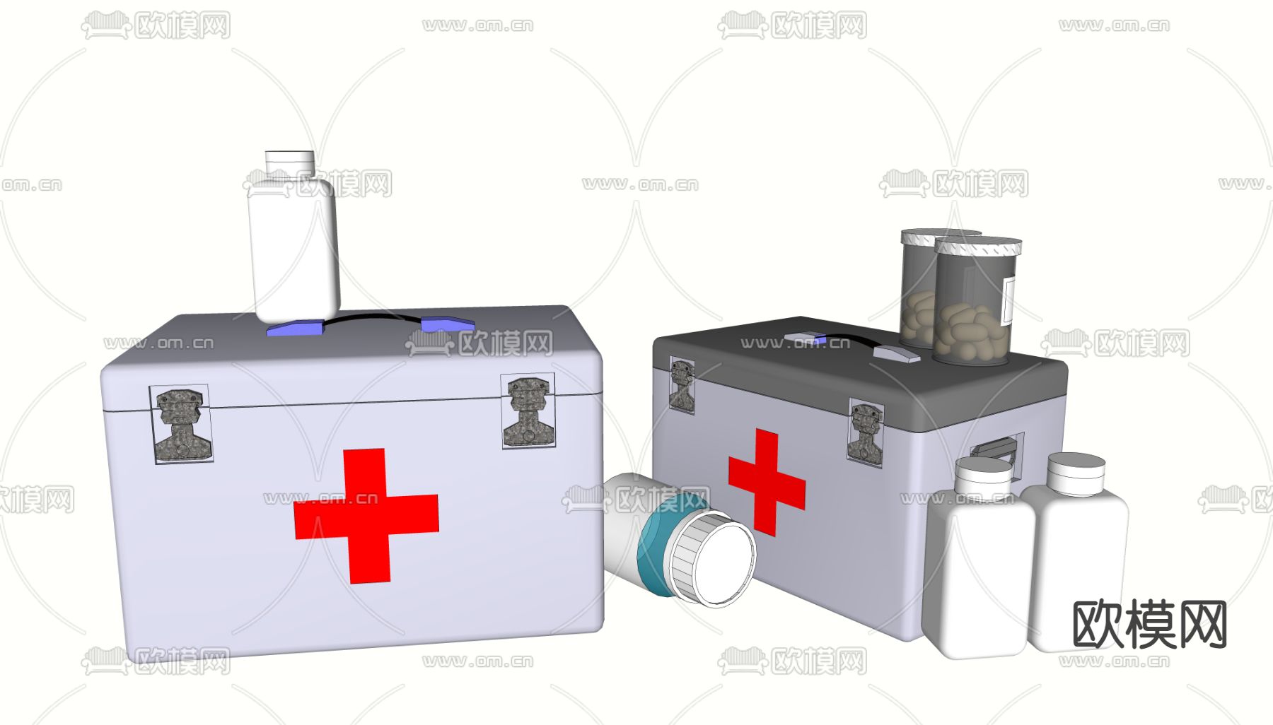医药箱 药瓶 药罐su模型下载（渲染图2）