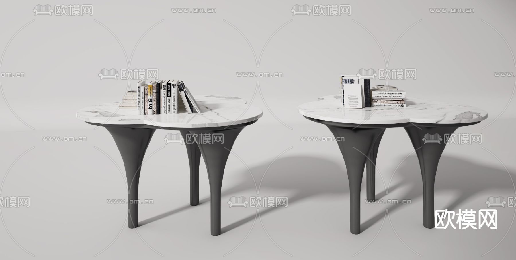 现代大理石桌子su模型下载（渲染图1）