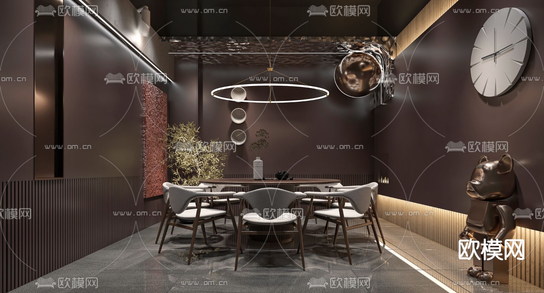 暗黑风包厢 包间 包房3d模型下载