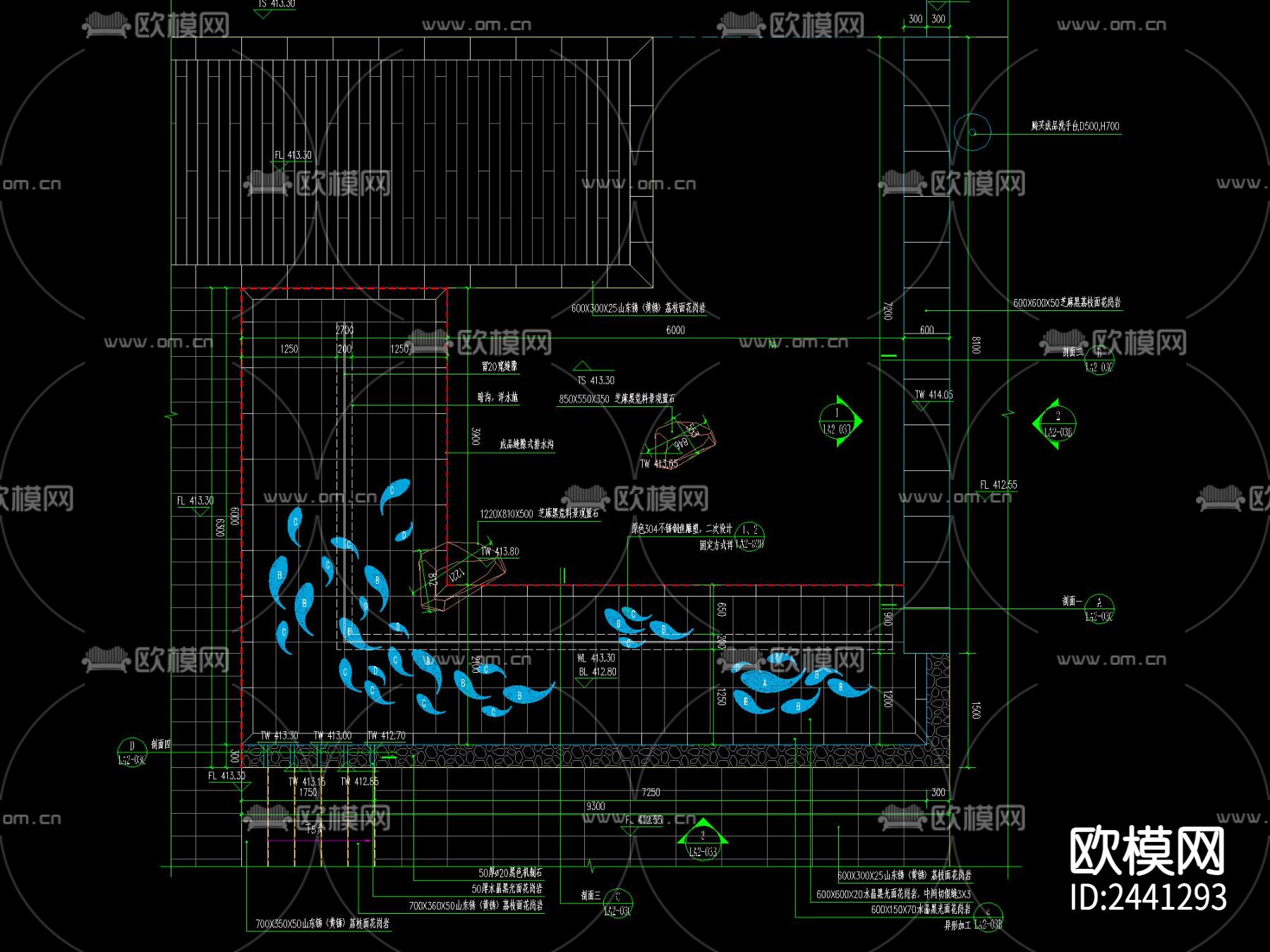 现代 动物形象 镜面水景景墙节点大样下载（渲染图4）