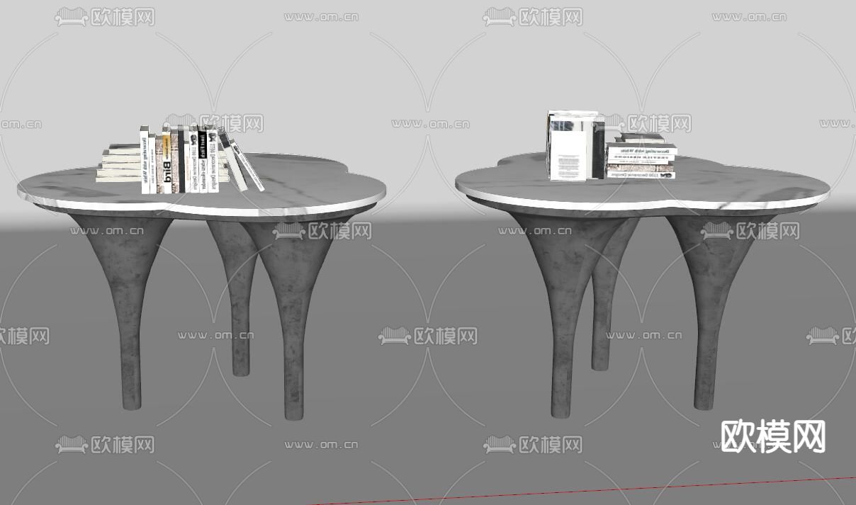 现代大理石桌子su模型下载（渲染图4）