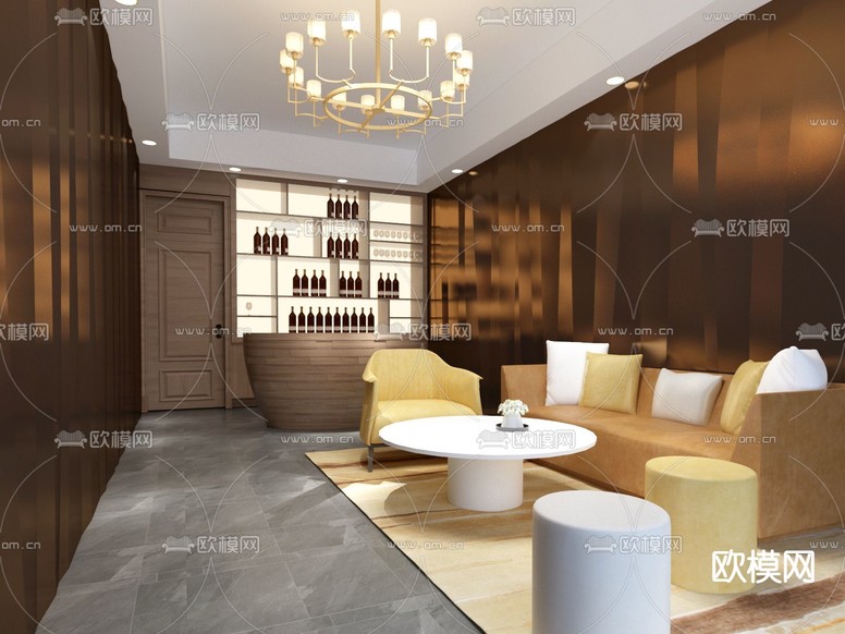 酒店接待厅免费3d模型下载