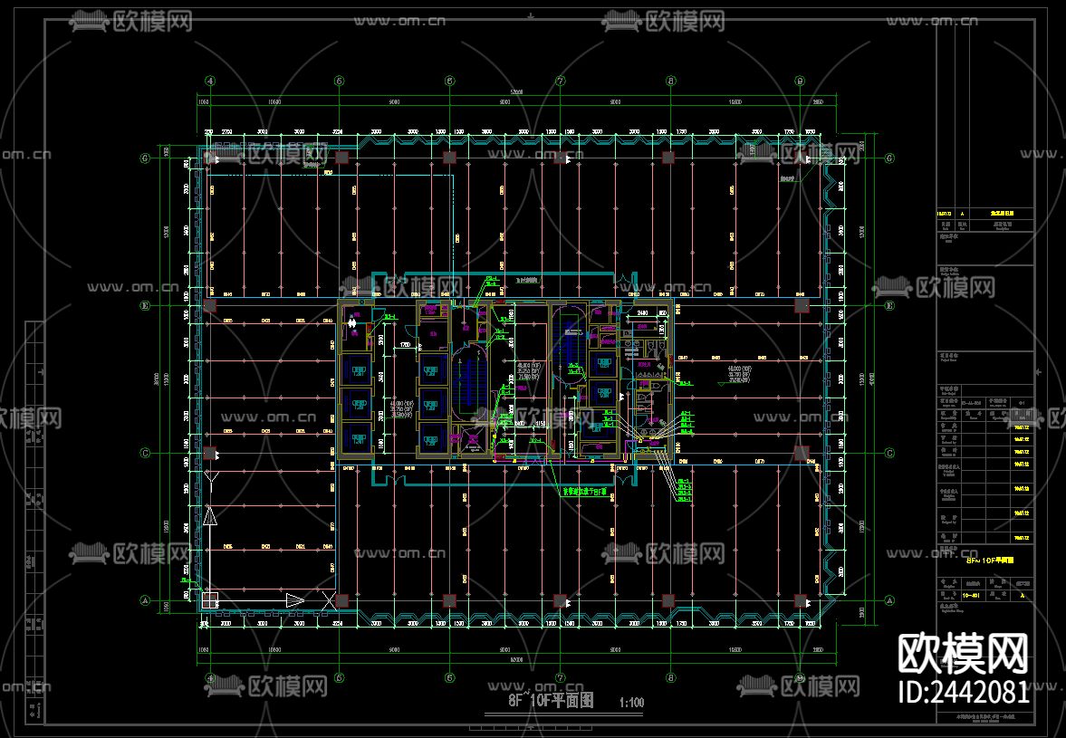 十八层办公楼给排水cad施工图下载（渲染图2）