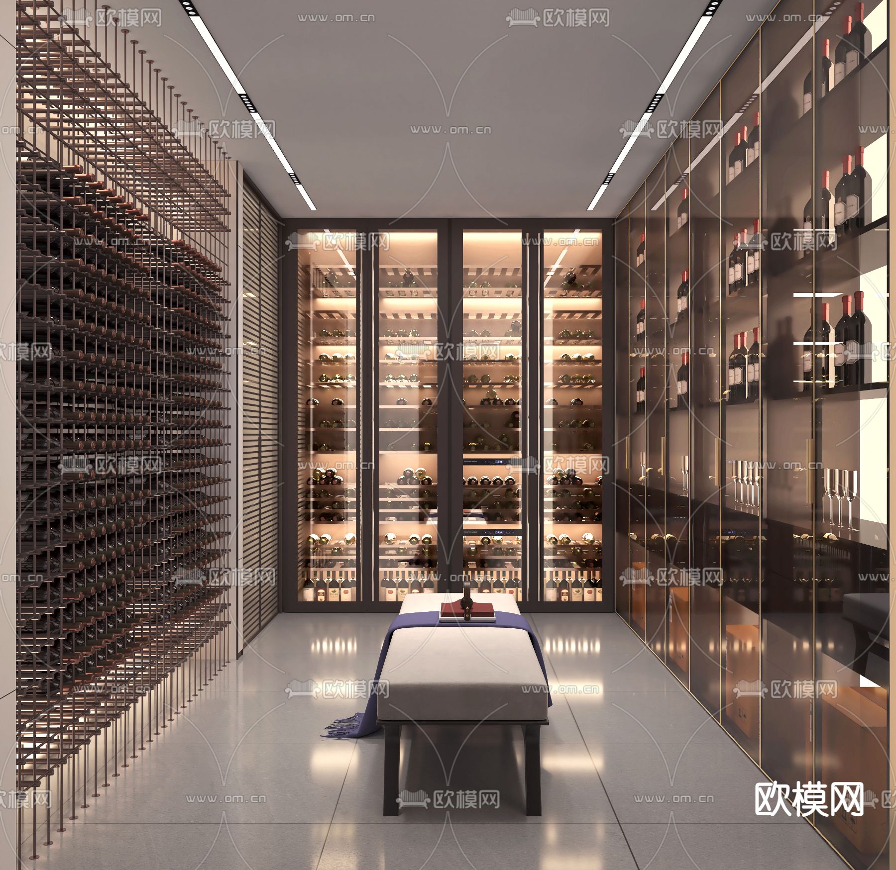 轻奢酒窖su模型下载_ID12267336_sketchup模型下载-欧模网