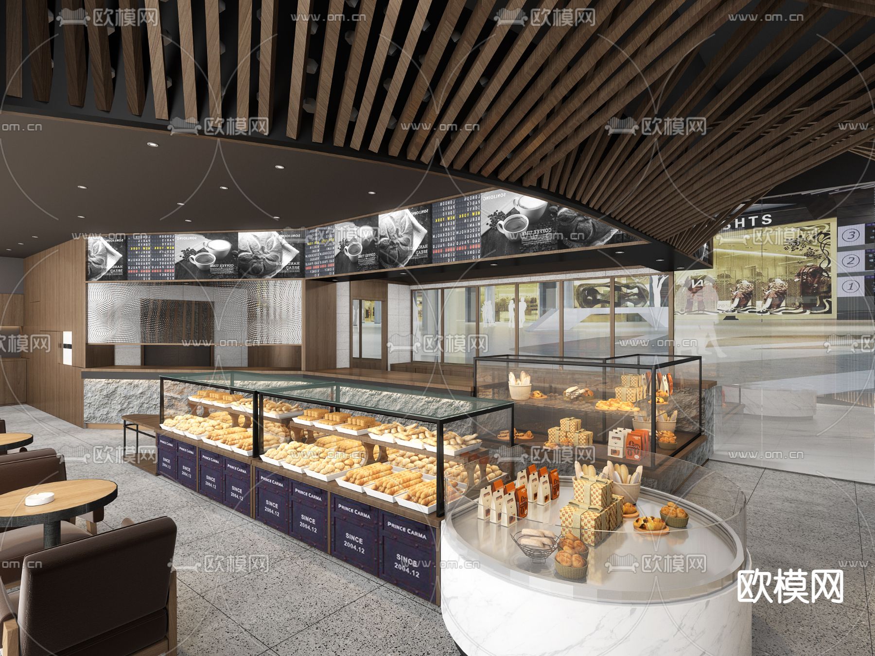 面包店 糕点店3d模型下载（渲染图1）