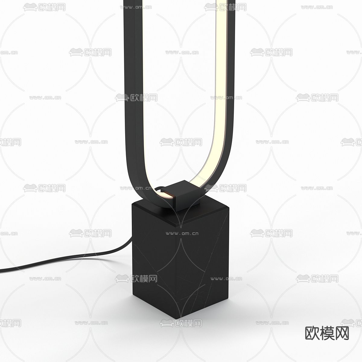 现代环形落地灯3d模型下载（渲染图2）