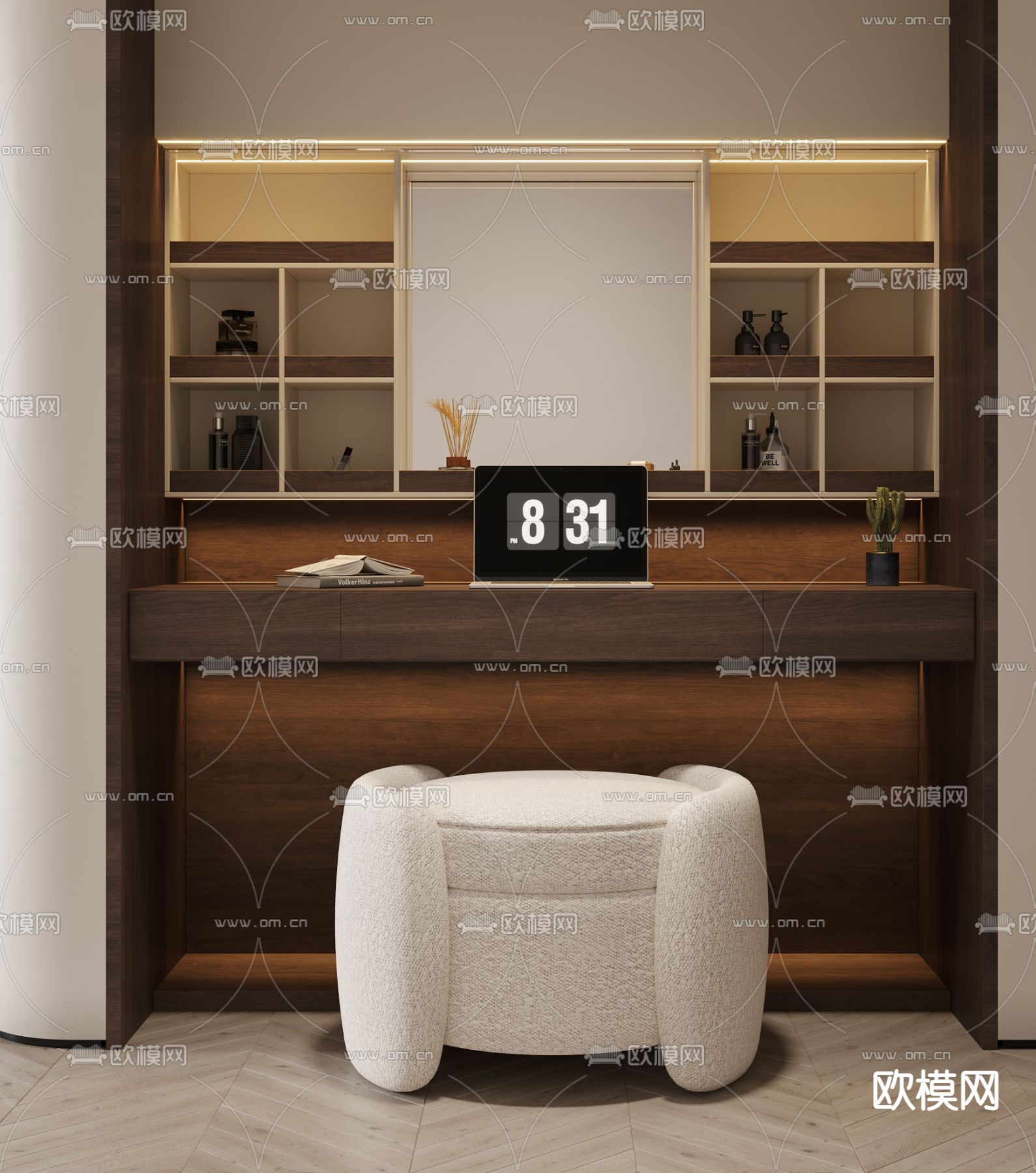 梳妆台 化妆台su模型下载（渲染图1）