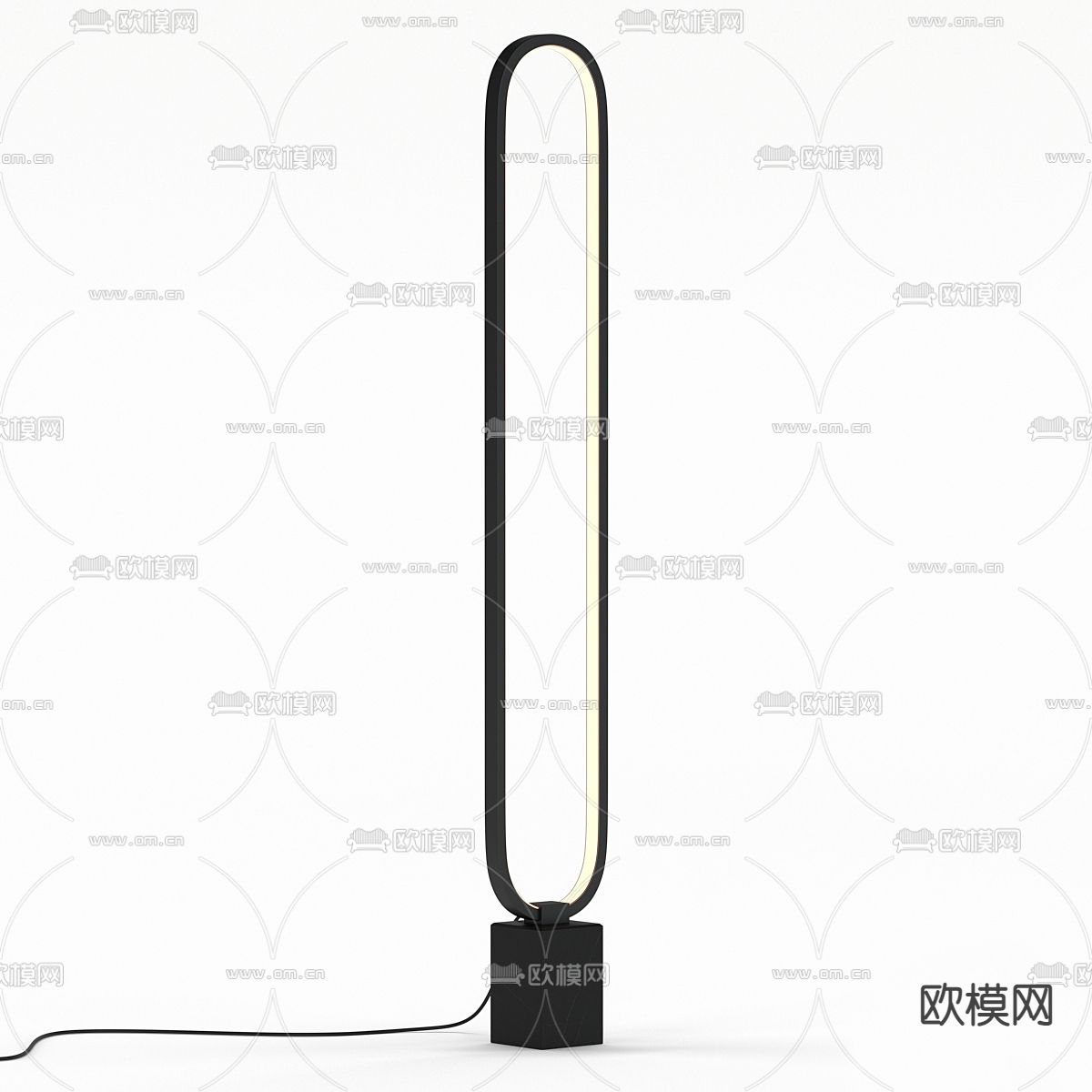 现代环形落地灯3d模型下载（渲染图1）