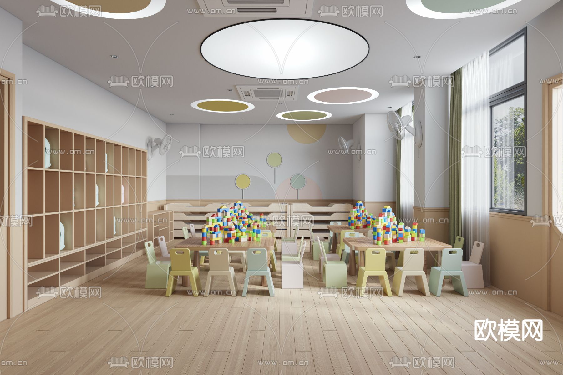 幼儿园教室 培训机构3d模型下载（渲染图2）