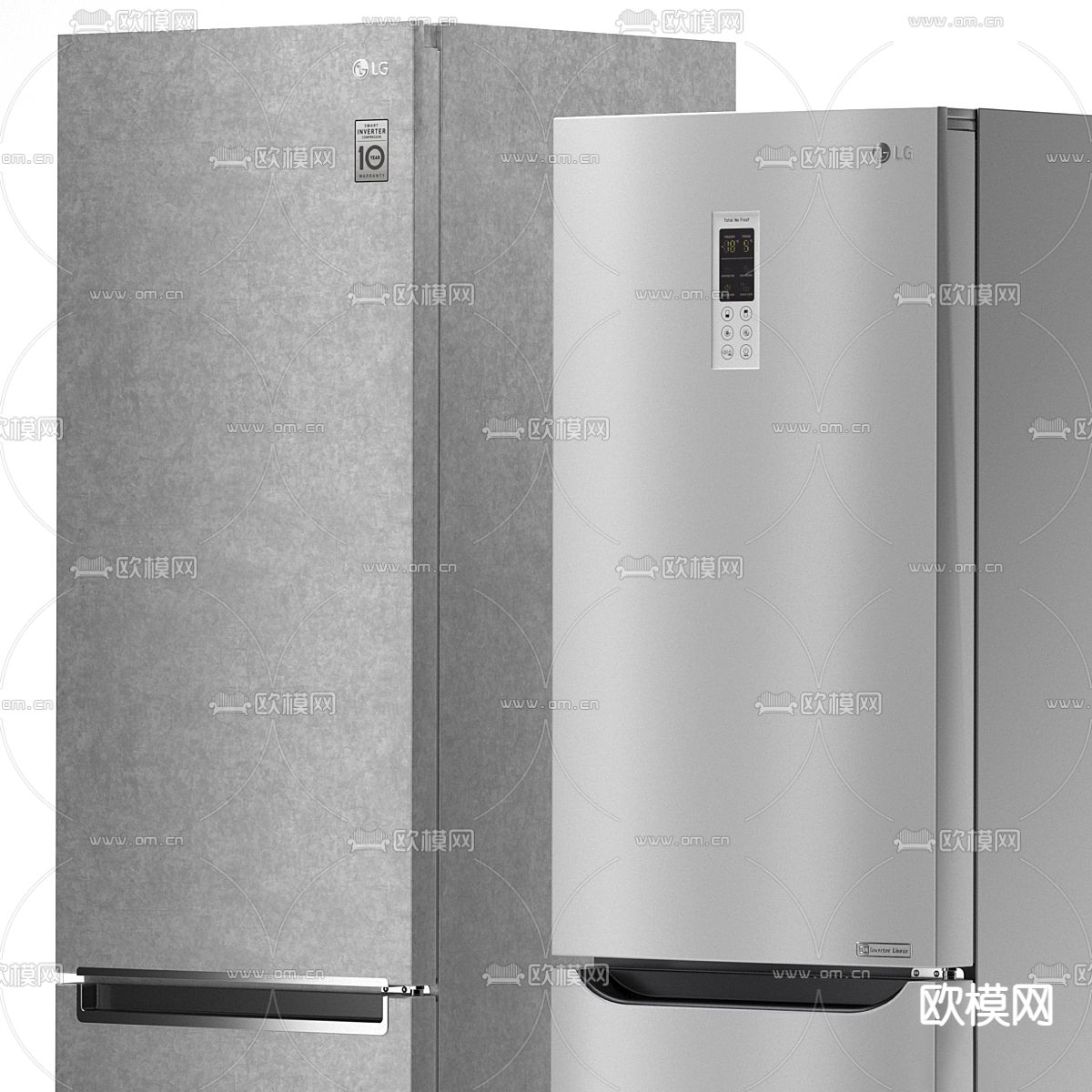 双门冰箱 冰柜 冷柜3d模型下载（渲染图3）