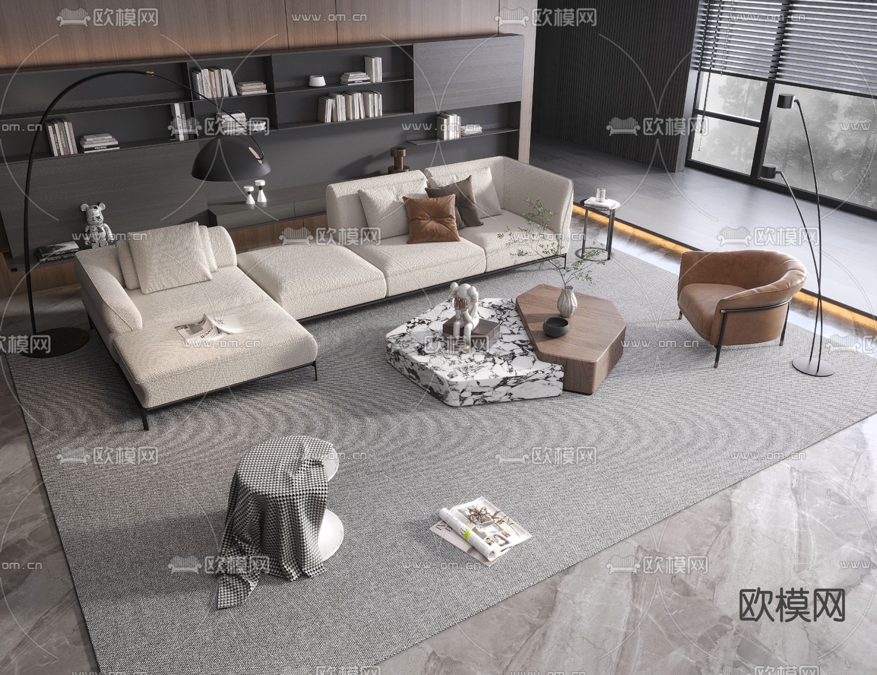 意大利Poltronafrau 组合沙发3d模型下载