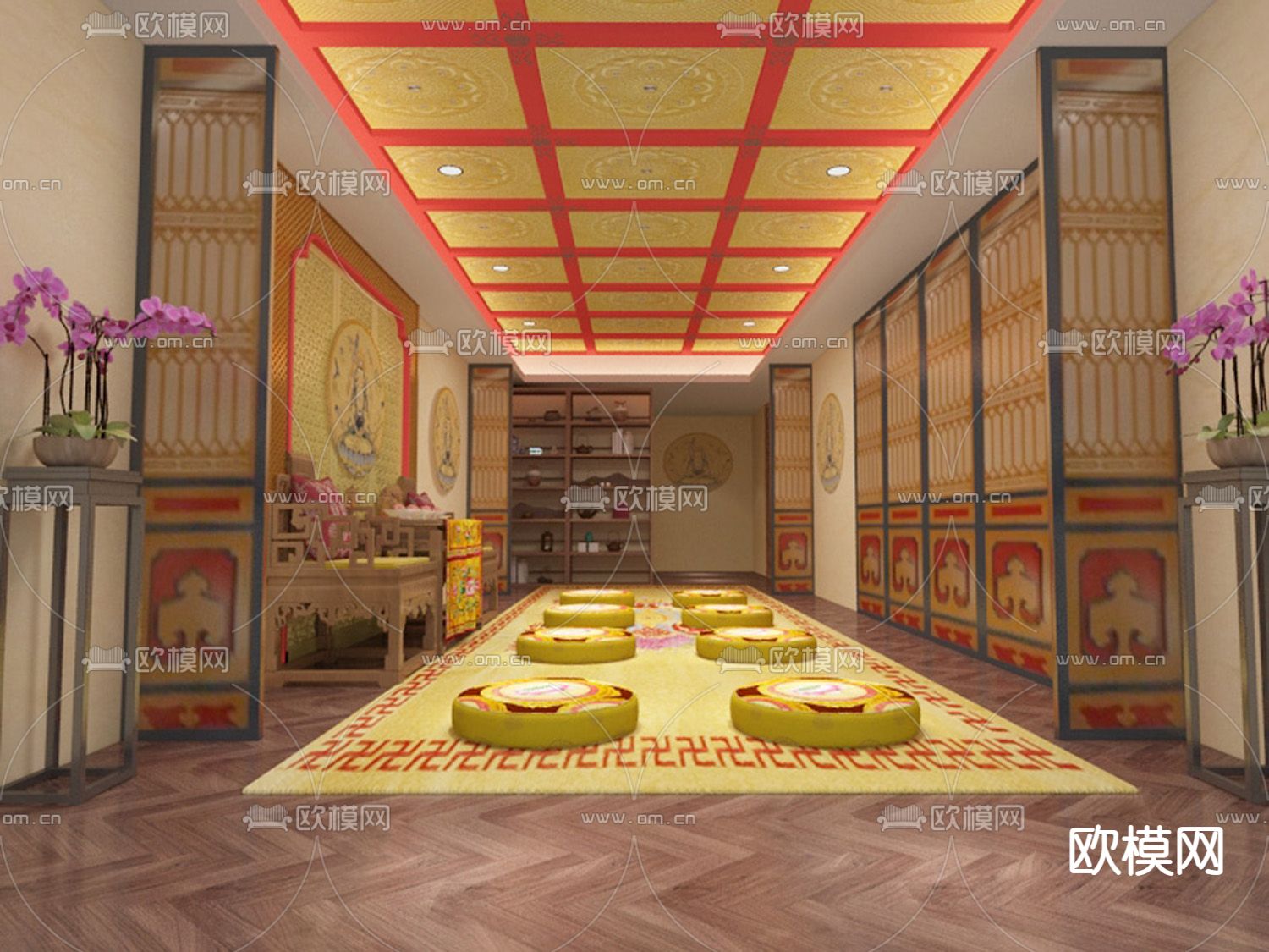 佛堂 经堂免费3d模型下载