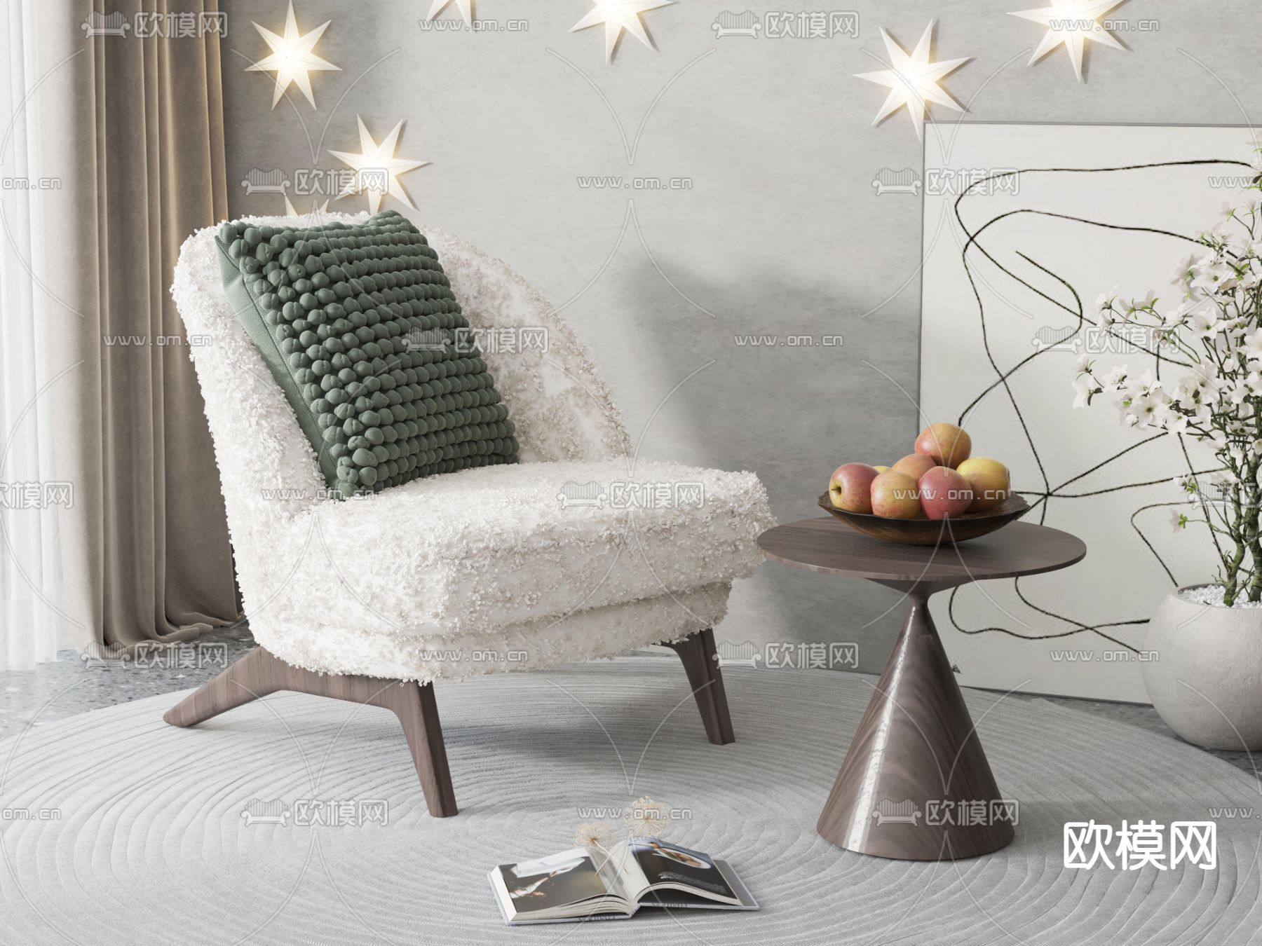 现代休闲沙发椅3d模型下载