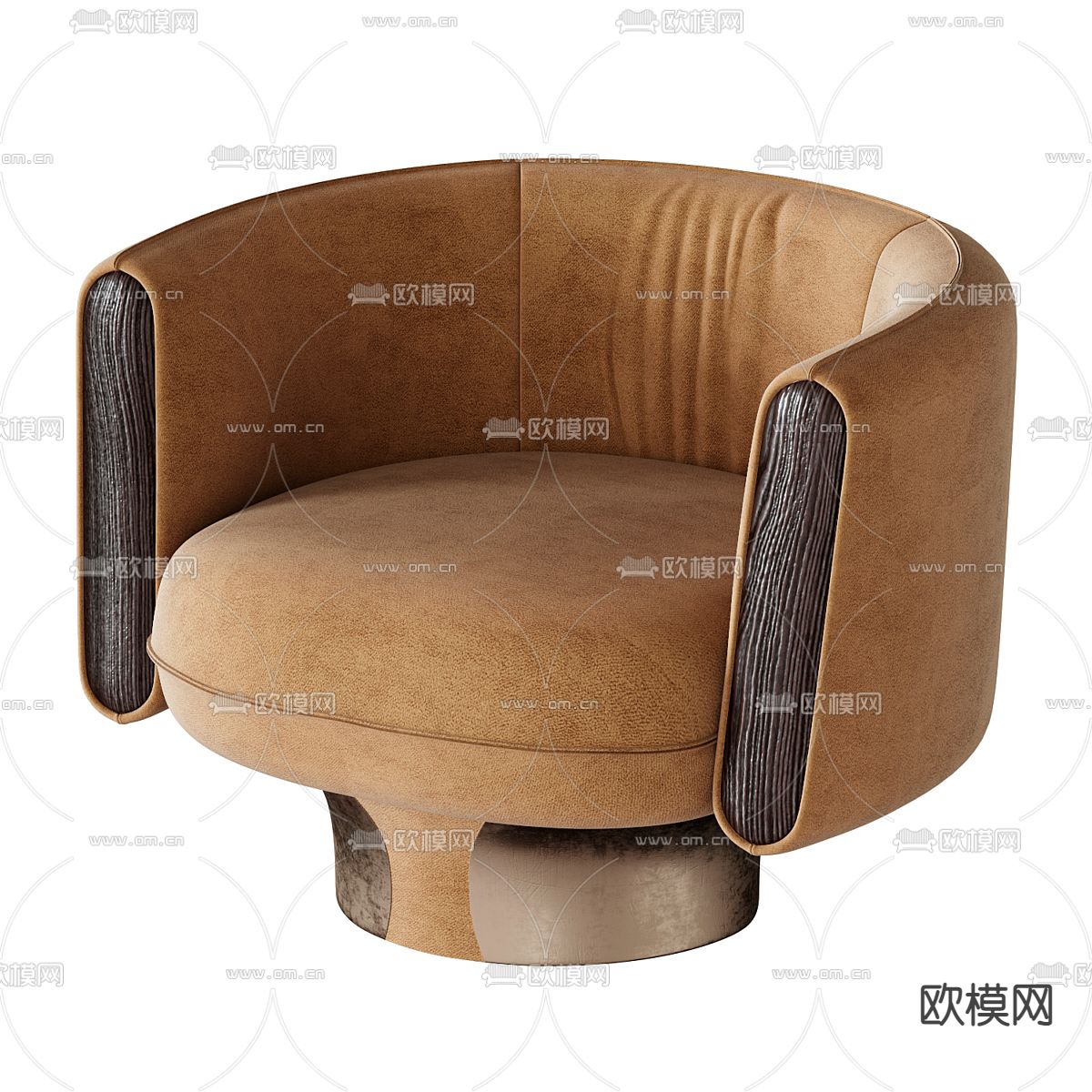 黄色休闲沙发3d模型下载（渲染图1）