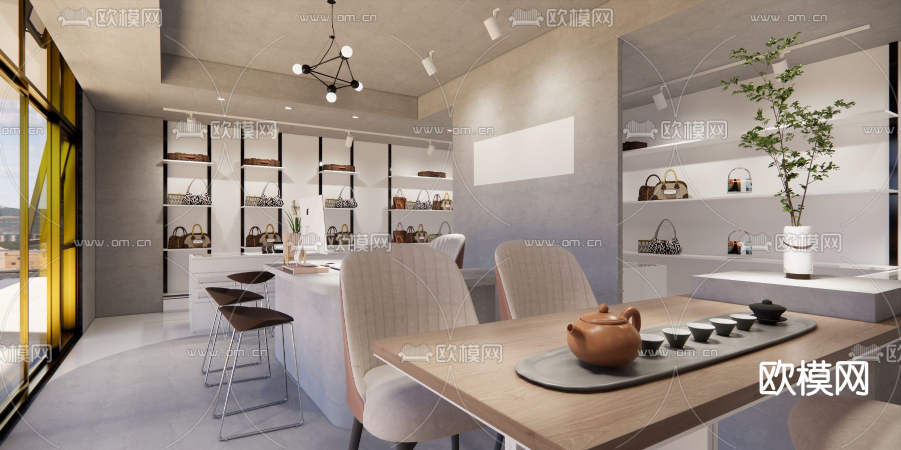 现代奢侈品店su模型下载（渲染图4）