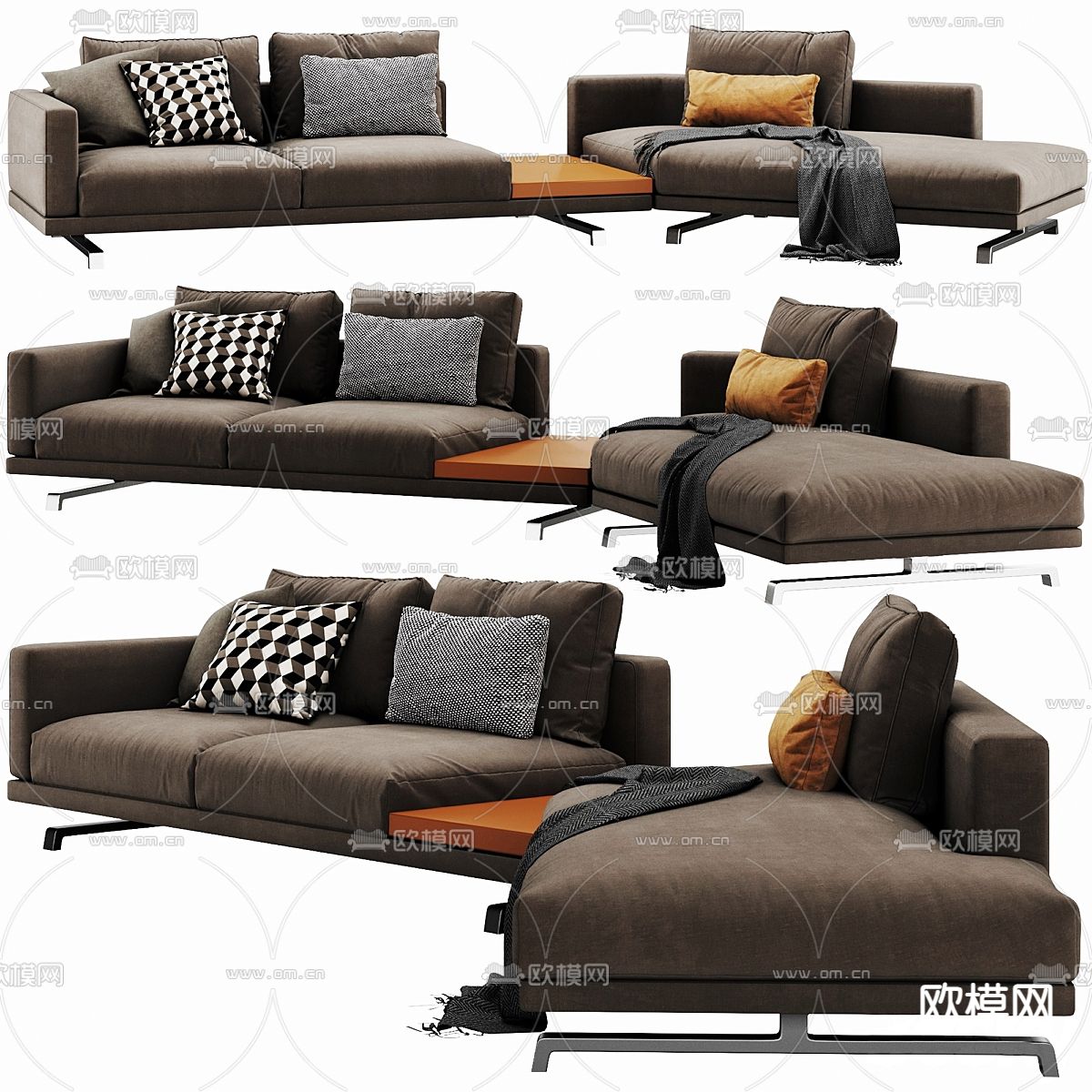 转角沙发 软体沙发3d模型下载（渲染图1）