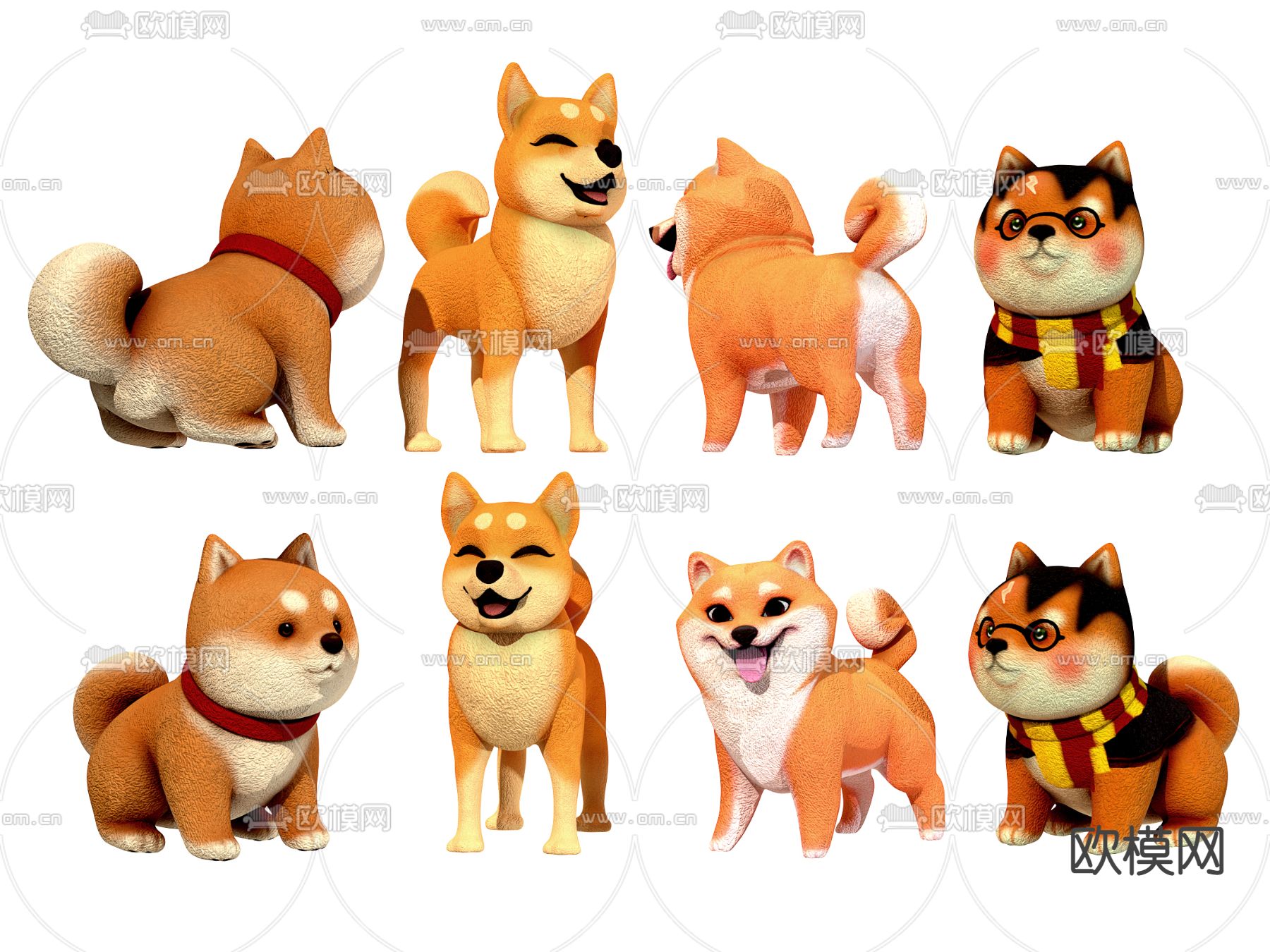 柴犬公仔 玩具su模型