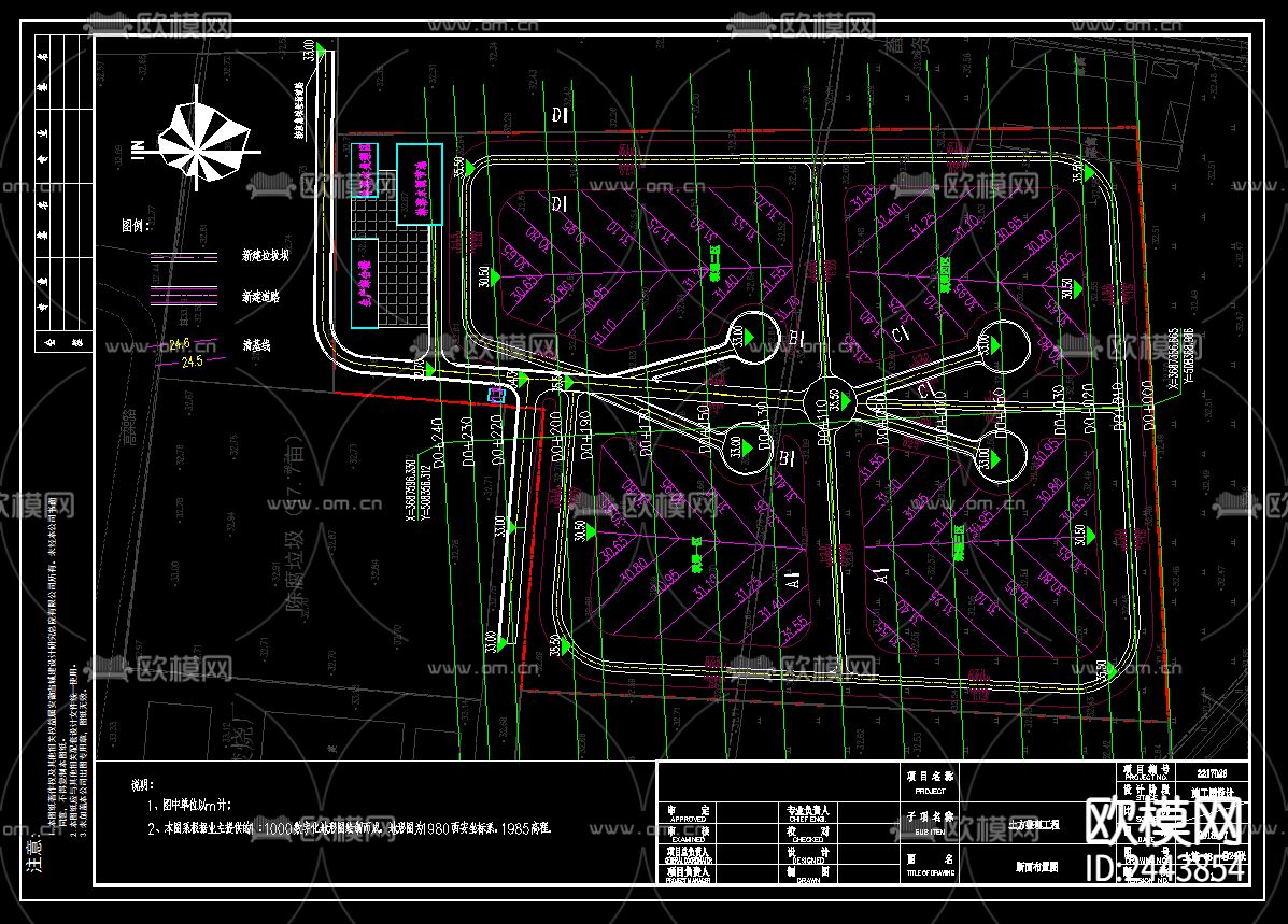 生活垃圾焚烧场地cad平面图下载（渲染图3）