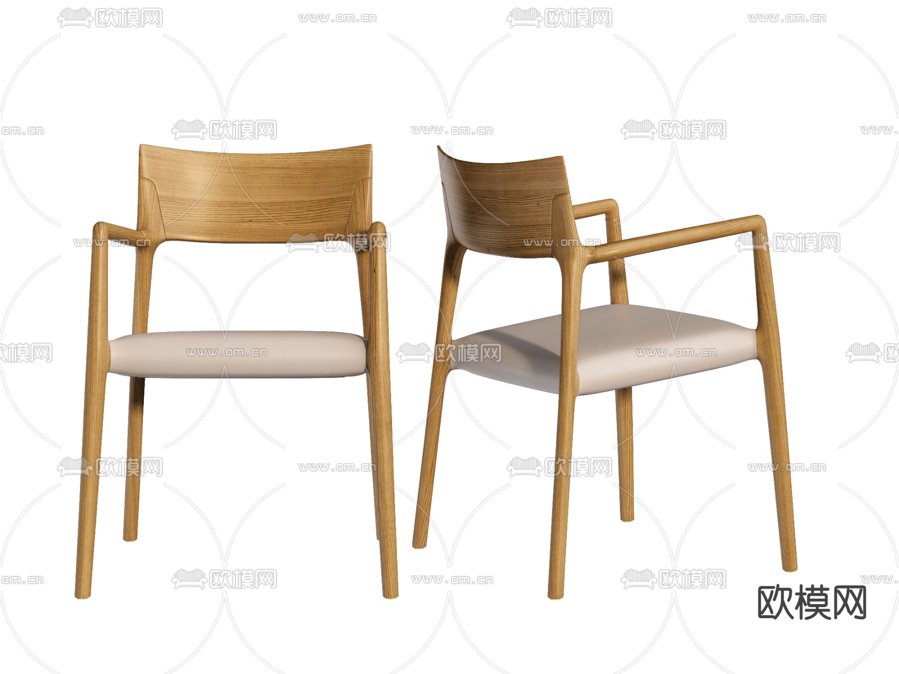 现代餐椅su模型下载（渲染图1）