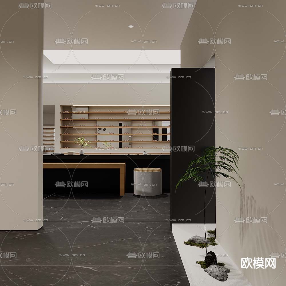 现代眼镜店su模型