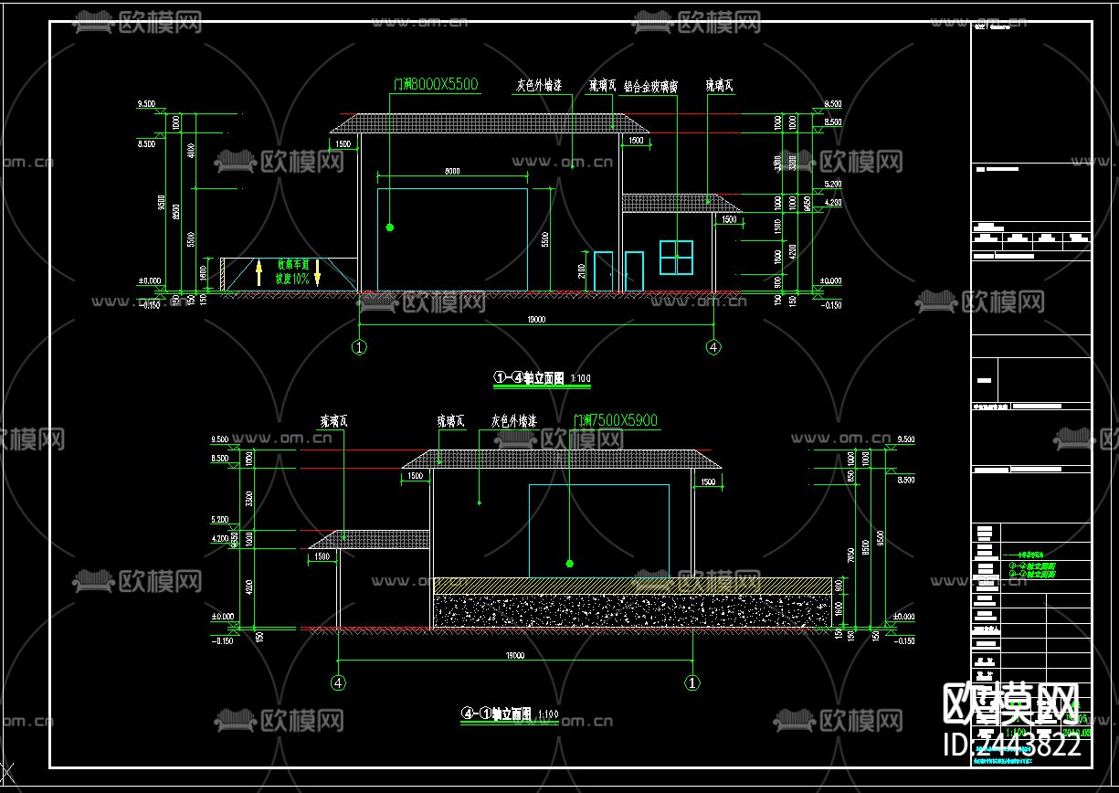垃圾转运站cad施工图下载（渲染图1）