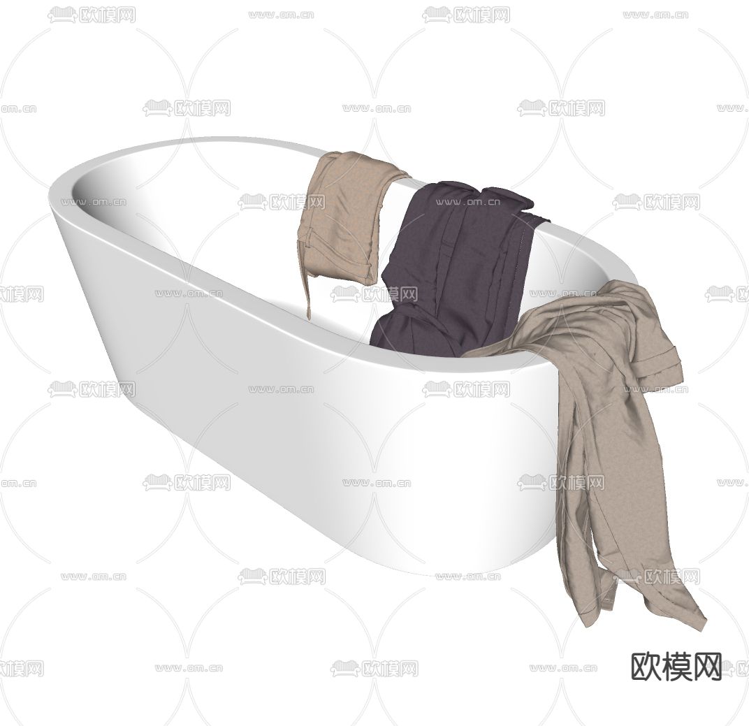 现代浴缸su模型下载（渲染图2）
