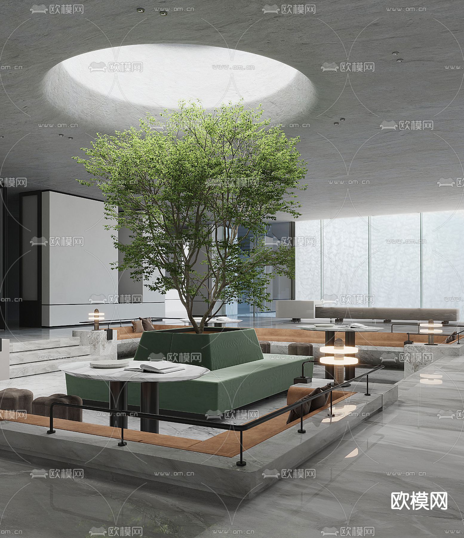 WSD设计 下沉式售楼处 售楼中心3d模型下载_ID12271549_3dmax免费模型-欧模网