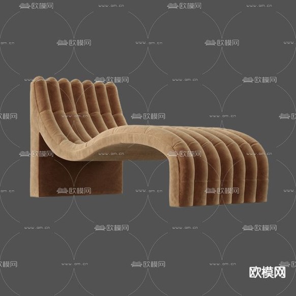 现代简约布艺躺椅免费3d模型下载