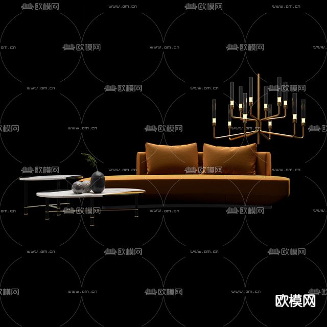 现代轻奢创意沙发组合免费3d模型下载