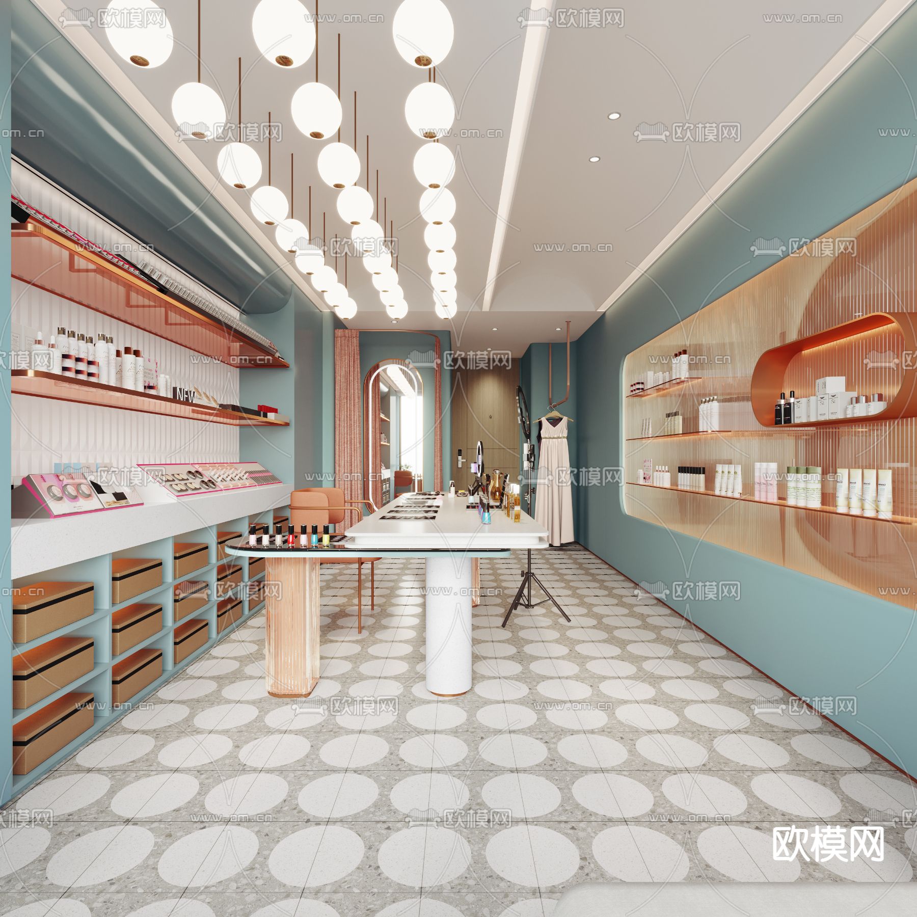 网红直播间3d模型下载（渲染图2）