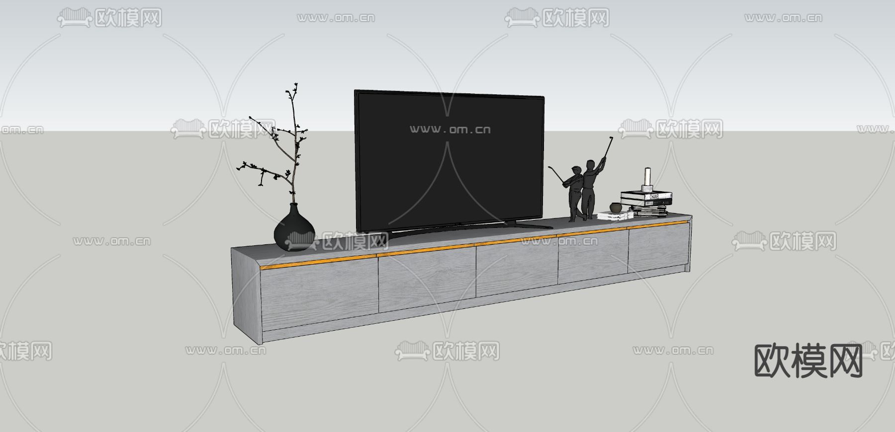 现代简约电视柜su模型