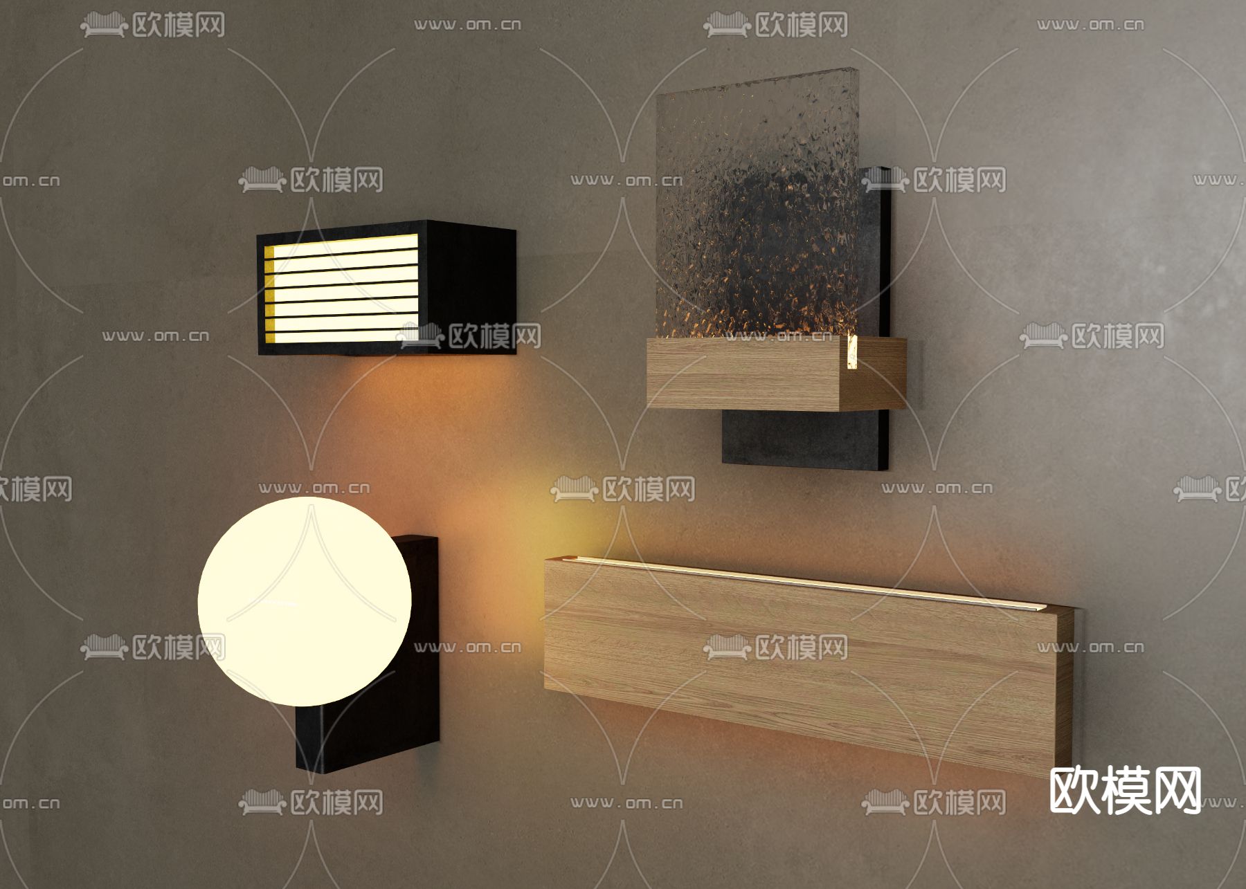 现代壁灯 室外壁灯su模型下载（渲染图2）