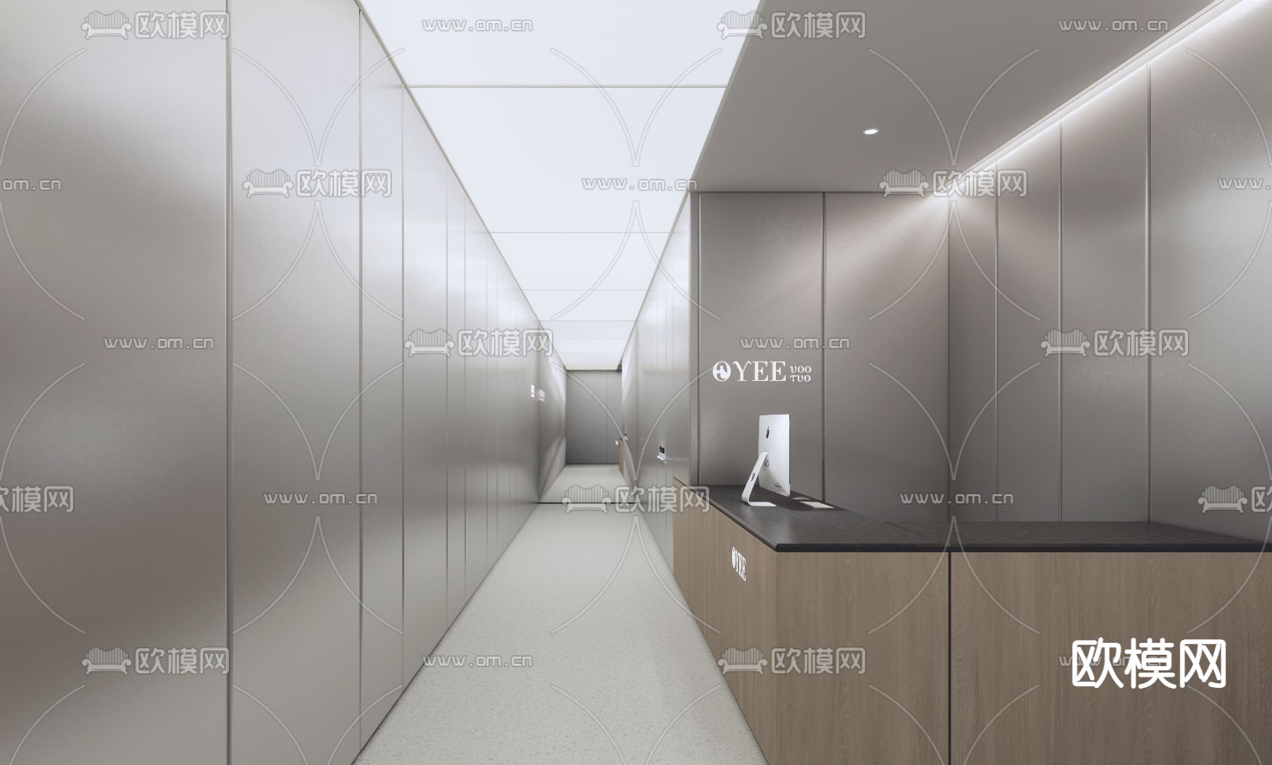 现代瑜伽馆前台su模型下载（渲染图1）