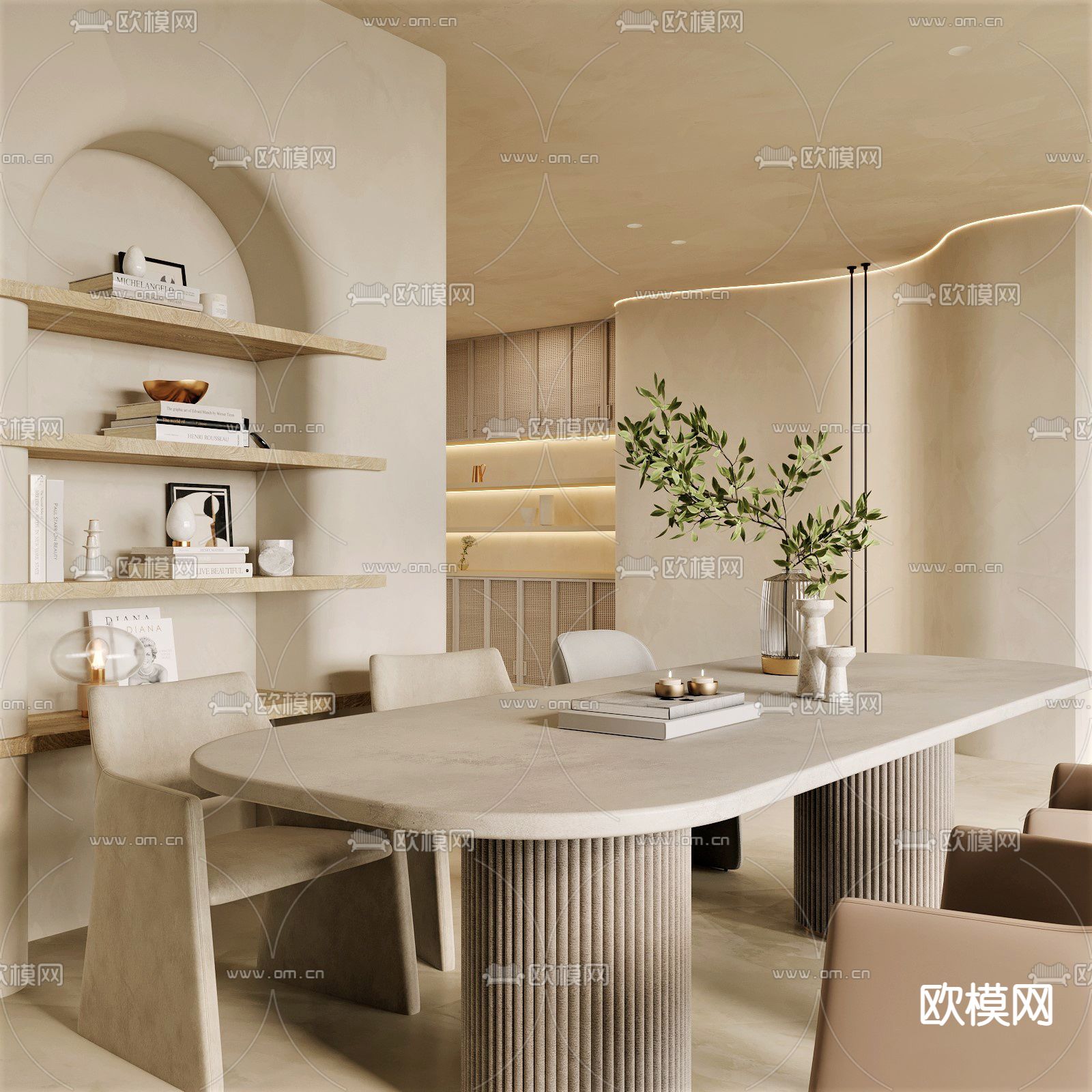 侘寂餐厅su模型下载_ID12271053_sketchup模型下载-欧模网