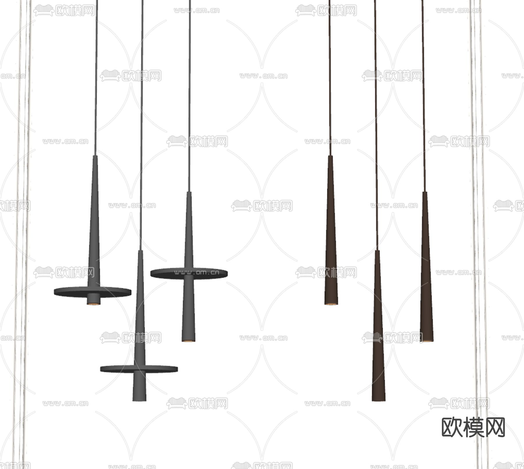 现代创意吊灯su模型下载（渲染图2）